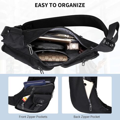 WITZMAN Sling Bag for Men Crossbody Bags Travel Slim Chest Bag One Strap Lightweight Casual Daypack in Saudi Arabia