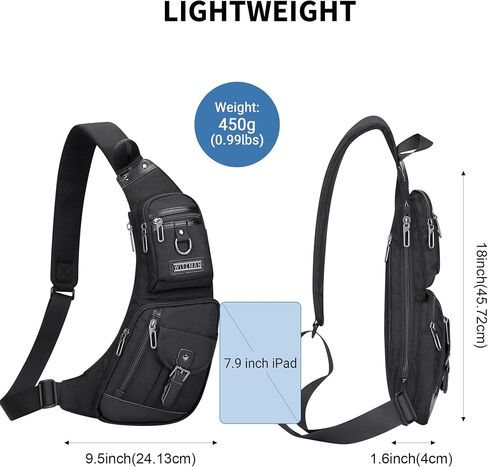 WITZMAN Sling Bag for Men Crossbody Bags Travel Slim Chest Bag One Strap Lightweight Casual Daypack in Saudi Arabia