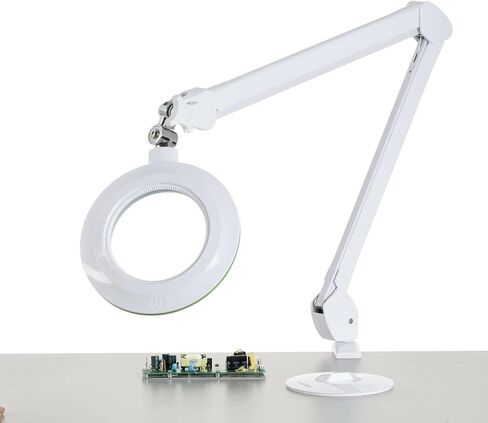 AmScope - تكبير 1.75X بقطر 5 بوصات 3 مصباح مكبر LED ديوبتر على ذراع مفصلية مع مشبك طاولة عالي التحمل - MAGLED-8066D8 in Saudi Arabia