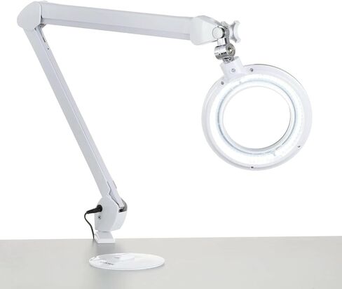 AmScope - تكبير 1.75X بقطر 5 بوصات 3 مصباح مكبر LED ديوبتر على ذراع مفصلية مع مشبك طاولة عالي التحمل - MAGLED-8066D8 in Saudi Arabia