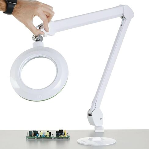 AmScope - تكبير 1.75X بقطر 5 بوصات 3 مصباح مكبر LED ديوبتر على ذراع مفصلية مع مشبك طاولة عالي التحمل - MAGLED-8066D8 in Saudi Arabia