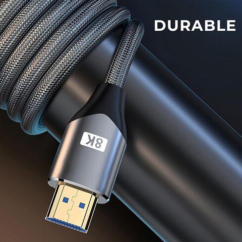 8K HDMI Cable 2.1, 48Gbps High Speed HDTV Cable,Support 8K@60Hz 4k@120Hz,1.5M HDMI Braided Cable, Compatible with HDTV/PS5/TV/Blu-ray in Saudi Arabia