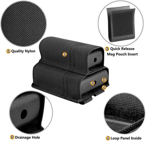 KRYDEX 5.56mm Magazine Pouch + 9mm .45 Pistol Mag Pouch Combo MOLLE Mag Holders with Quick Release Mag Pouch Insert in Saudi Arabia