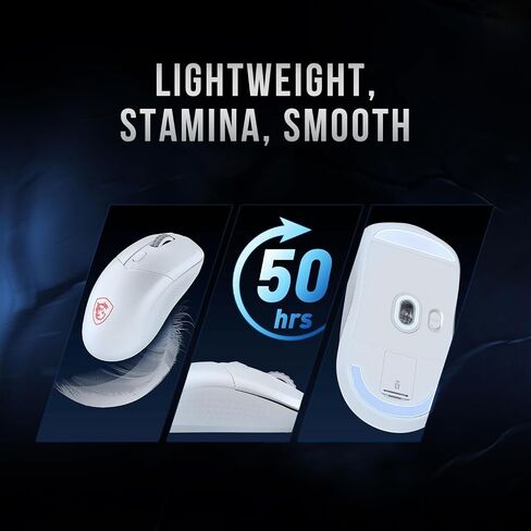 MSI Versa 300 Wireless White Gaming Mouse, 8000 DPI, 30M+ Clicks Kailh Switch, Optical Sensor, Ergonomic Ambitextrous Hand Design, RGB Light in Saudi Arabia