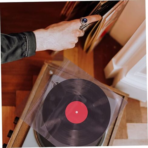 50pcs Vinyl Record Protector Sleeves 12-Inch Bags Acid-Free Material for Safe Storage of Records Suitable for Collectors and Music Lovers in Saudi Arabia