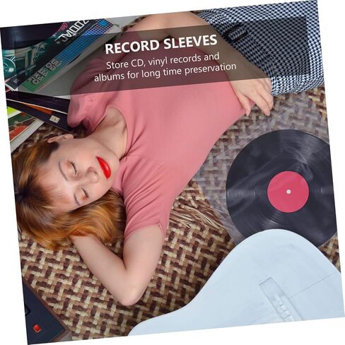 50pcs Vinyl Record Protector Sleeves 12-Inch Bags Acid-Free Material for Safe Storage of Records Suitable for Collectors and Music Lovers in Saudi Arabia