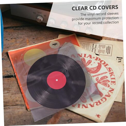50pcs Vinyl Record Protector Sleeves 12-Inch Bags Acid-Free Material for Safe Storage of Records Suitable for Collectors and Music Lovers in Saudi Arabia