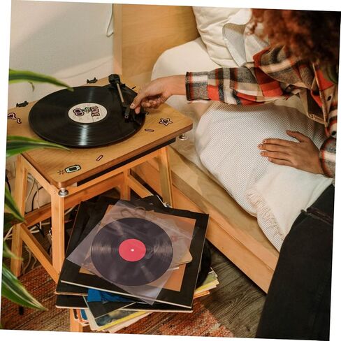 50pcs Vinyl Record Protector Sleeves 12-Inch Bags Acid-Free Material for Safe Storage of Records Suitable for Collectors and Music Lovers in Saudi Arabia