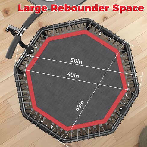 Hyd-Parts 40 "/48" Trampoline Rebounder للبالغين مع حبال البنجي ، تمرين اللياقة المحمولة Mini Trampoline ، معدات تجريب صغيرة/خارجي ، 450 رطل/550 رطلاً in Saudi Arabia