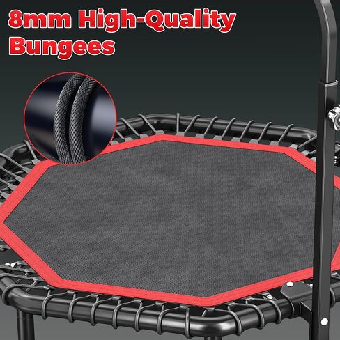 Hyd-Parts 40 "/48" Trampoline Rebounder للبالغين مع حبال البنجي ، تمرين اللياقة المحمولة Mini Trampoline ، معدات تجريب صغيرة/خارجي ، 450 رطل/550 رطلاً in Saudi Arabia