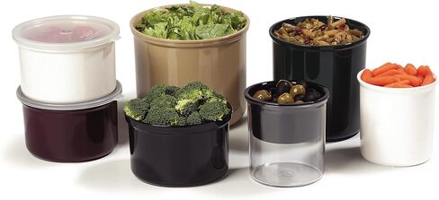 مجموعة تخزين مستديرة ذات ألوان سادة مع حواف، 1.2 - 4 سعات, 1.2 Quart, اسود in Kuwait