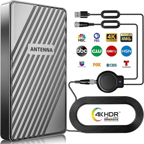 2200+ Miles Range TV Antenna, 2025 Upgraded Strongest Digital TV Antenna Outdoor with Amplifier Signal Booster, Support Smart TV and All Older TV's,for Local Channels-Support 1080p 4K 8K in Kuwait