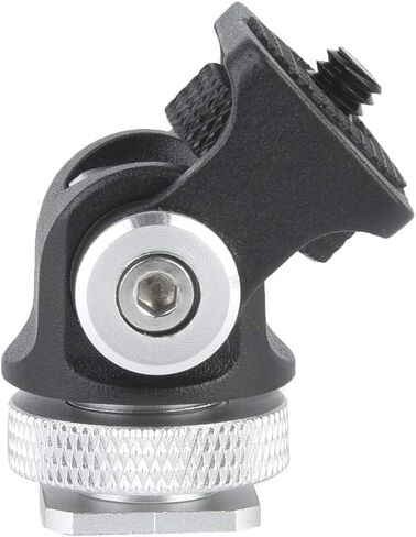 حامل شاشة Tbest Hot Shoe Mount، ملحق كاميرا من سبائك الألومنيوم المتين مع برغي 1/4 بوصة لكاميرات DSLR ومعدات التصوير الفوتوغرافي وتسجيل الفيديو فضي أسود 4x3.2x2.2 سم in Saudi Arabia
