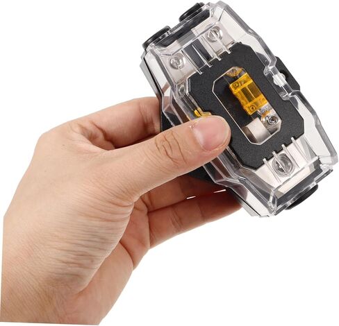 Luxshiny 32v Auto Audio Fuse Block Way Amplifier Fuse حامل غطاء شفاف لسهولة المراقبة مصمم لأنظمة الصوت الخاصة بالسيارات وتعديلاتها in Kuwait