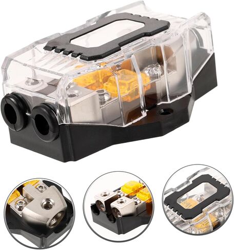 Luxshiny 32v Auto Audio Fuse Block Way Amplifier Fuse حامل غطاء شفاف لسهولة المراقبة مصمم لأنظمة الصوت الخاصة بالسيارات وتعديلاتها in Kuwait