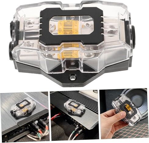 Luxshiny 32v Auto Audio Fuse Block Way Amplifier Fuse حامل غطاء شفاف لسهولة المراقبة مصمم لأنظمة الصوت الخاصة بالسيارات وتعديلاتها in Kuwait