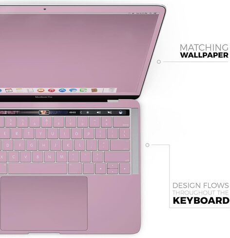 Design Skinz Pink Pastel Color Full-Body Wrap Scratch Resistant Decal Skin-Kit Compatible with MacBook 16" Pro (A2141) in Saudi Arabia