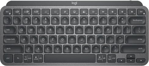 Logitech MX Keys Mini Wireless Illuminated Keyboard, Compact TKL, Bluetooth, Smart Backlit Keys, Multi-Device, USB-C Rechargeable, for Windows/macOS/iPadOS/ChromeOS, Black, Bulk Packaging in Saudi Arabia