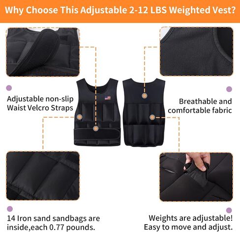 Adjustable Weighted Vest for Men Women,2-20 Lbs Adjustable Weighted Vest with Straps Womens Running Weight Vest for Walking Strength Training Fitness in Saudi Arabia