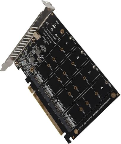محول بطاقة محول CHICIRIS NVMe SSD ثابت 4 منافذ M.2 لتوسيع PCIE X16 - مثالي لعشاق التكنولوجيا - مادة PCB السميكة (ph44) in Saudi Arabia