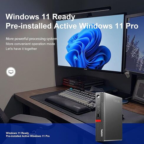 Lenovo ThinkCentre M920q Windows 11 كمبيوتر مكتبي HTPC Mini PC، Intel 6 Core i5 8500T حتى 3.50 جيجا هرتز، 16 جيجا رام 256 جيجا NVMe SSD، AX210 Wi-Fi، دعم 4K (متجدد) in Saudi Arabia
