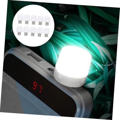Lurrose 10 قطع USB LED مجموعة إضاءة ليلية محمولة تعمل بالطاقة USB مصباح داخلي للسيارة والاستخدام المنزلي أضواء جو خافتة توهج ناعم لغرف النوم والممرات in Kuwait