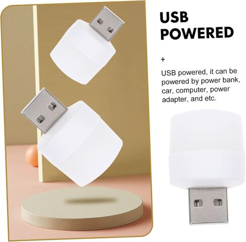 Lurrose 10 قطع USB LED مجموعة إضاءة ليلية محمولة تعمل بالطاقة USB مصباح داخلي للسيارة والاستخدام المنزلي أضواء جو خافتة توهج ناعم لغرف النوم والممرات in Kuwait