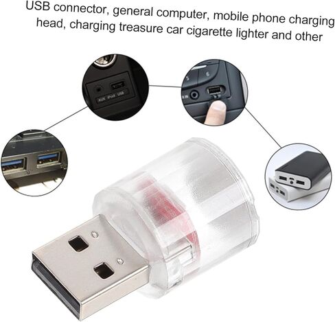 Alipis سيارة الإضاءة المحيطة USB بالطاقة مصباح الليل المحمولة ديكور لغرفة نوم السيارة والكمبيوتر المحمول تصميم مدمج مع الظل بلوري لينة لجو دافئ in Kuwait