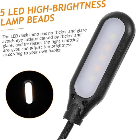 Vaguelly Adjustable Led Reading Light for Night Fishing Clip Lamp for Bedside Study Desk Brightness Levels Led Eye Protection for Reading Dark in Saudi Arabia