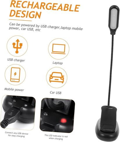 Vaguelly Adjustable Led Reading Light for Night Fishing Clip Lamp for Bedside Study Desk Brightness Levels Led Eye Protection for Reading Dark in Saudi Arabia