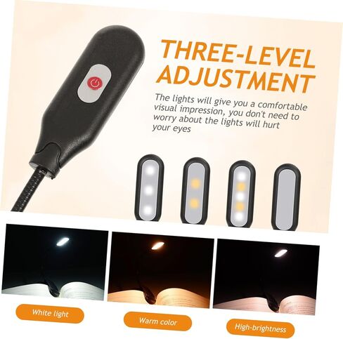 Vaguelly Adjustable Led Reading Light for Night Fishing Clip Lamp for Bedside Study Desk Brightness Levels Led Eye Protection for Reading Dark in Saudi Arabia