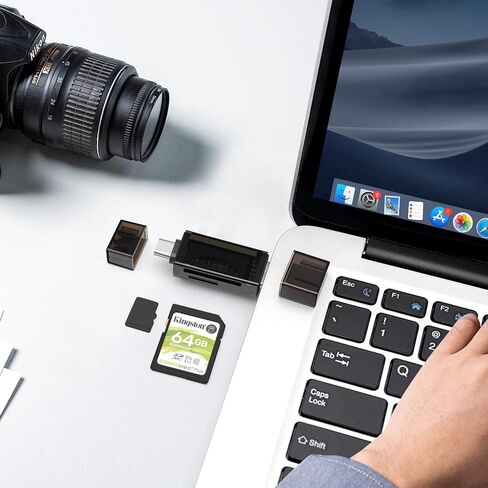 Micro SD Card Reader, USB-C/USB-A to SD/Micro SD/SDXC/SDHC Card Adapter, Dual Slot Memory Card Reader Competible for PC, MacBook, Smartphone, Tablet, and More (Type C/USB) in Saudi Arabia