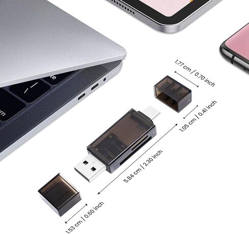 Micro SD Card Reader, USB-C/USB-A to SD/Micro SD/SDXC/SDHC Card Adapter, Dual Slot Memory Card Reader Competible for PC, MacBook, Smartphone, Tablet, and More (Type C/USB) in Saudi Arabia
