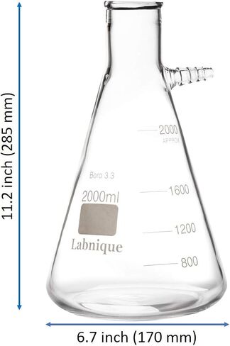 Glass Filtering Flask with Upper Tubulation, 1000ml in Kuwait