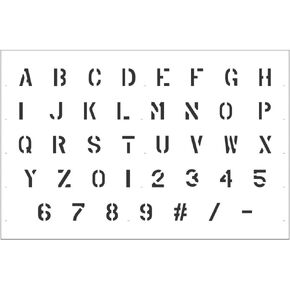 1/2 inch Military Letter and Number Stencil Set | 10 mil | Paint Stencils for Labels and Wall Signs