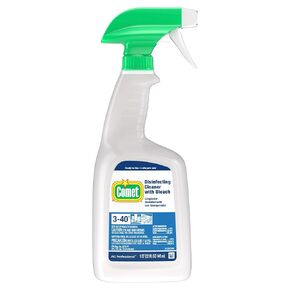 Hospital Grade Bulk Disinfecting Bathroom Sanitizer by Comet Professional, Multi-Purpose Spray Cleaner with Bleach Wipes up Pathogens for Commercial Use, 32 oz. (Case of 8)