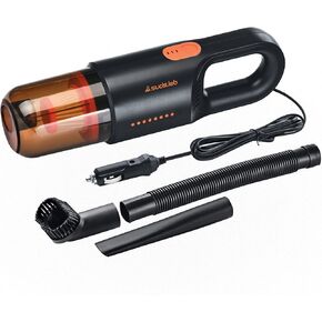 Suds Lab V2 Car Vacuum Cleaner - Professional Deep Clean Kit - Portable 12V DC High Power Handheld Vacuum with Attachments (3 Included) & Carry Bag - Powerful Suction for Wet & Dry (Car, Truck, RV)