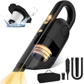 مكنسة كهربائية للسيارة JUSTTOP، مكنسة كهربائية صغيرة محمولة بقوة 12 فولت، سلك طاقة بطول 16.4 قدم وحزمة ملحقات تفصيلية، ملحقات السيارة للرجال والنساء، طقم تنظيف للسفر في العربة، أساسيات السيارة in Kuwait