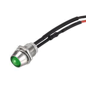 uxcell LED Indicator Light AC/DC 110V 8mm Panel Mount Red LED Signal Lamp Metal Shell 10Pcs