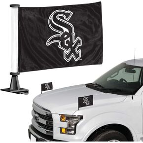 FANMATS Chicago White Sox Ambassador Car Flags - 2 Pack Mini Auto Flags, 4in X 6in.
