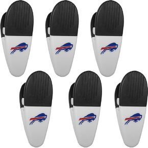 مغناطيس بمشبك رقاقة Siskiyou Sports NFL Buffalo Bills، 6 قطع باللون الأبيض، مقاس واحد