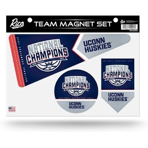Rico Industries NCAA Connecticut Huskies 2023 Men's National Basketball Champions Team Magnet Sheet