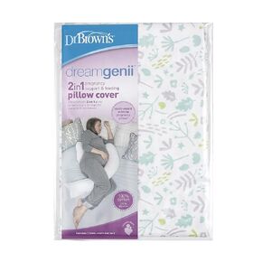 Dr. Brown's Dreamgenii 2-in-1 Pregnancy Support and Feeding Pillow Cover, Green Nature