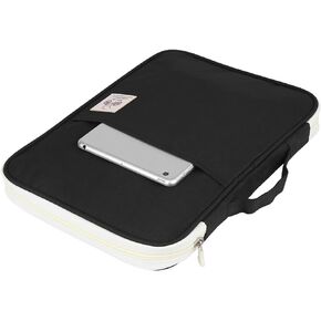 مجلد ملفات حقيبة مستندات مقاس A4، منظم حقائب مستندات A4 متعدد الوظائف وحقيبة سفر مقاومة للماء وحقيبة بسحاب ومنظم محفظة (أسود) in Kuwait