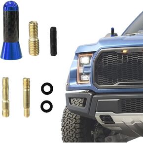 Lecctso Bullet Antenna, Antenna for Truck, 1.37 Inch Aluminum Heavy Duty Truck Antenna with Carbon Fiber Texture for AM/FM Radio Antenna Replacement, Universal Car Accessories for Car SUV Truck