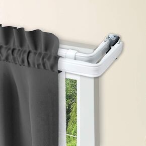 Lockseam Double Curtain Rod 48-84 inch, White