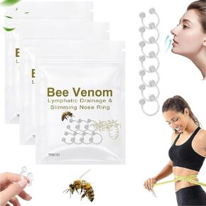 Bee Venom Lymphatic Drainage Nose Ring, Bee Venom Nose Ring, Can Speed Up Basal Metabolic Rate and Bee Vitality, Lymphatic Drainage Nose Ring(3 Bags/21pcs) in Saudi Arabia