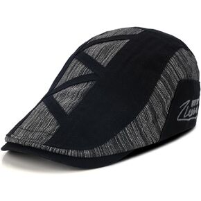 M MOACC Men's Newsboy Caps Cotton Buckle Adjustable Beret Hat Flat Driving Cap Cabbie Gatsby Hats