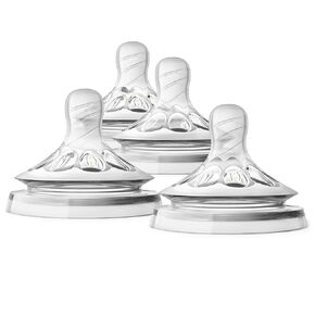 Philips Avent Natural Baby Bottle Newborn Flow Nipple, 0M+, 4pack, Flow 1, SCF651/43 in Kuwait