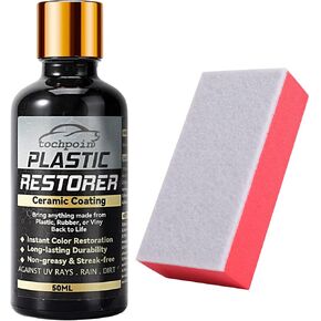 مرمم بلاستيك 30 مل، استعادة فورية للحواف السوداء، طبقة تدوم طويلاً من السيراميك التلقائي، أكثر من مجرد تلبيس، فعال في إعادة البلاستيك والمطاط والفينيل إلى الحياة، يقاوم الماء والأشعة فوق البنفسجية والأوساخ in Kuwait